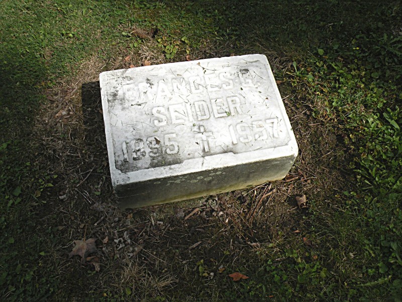 Tombstone Tuesday: Frances G SEIDER (1895 – 1957)